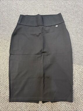 Calvin Klein Black Knit Pencil Skirt with Wide Waistband
